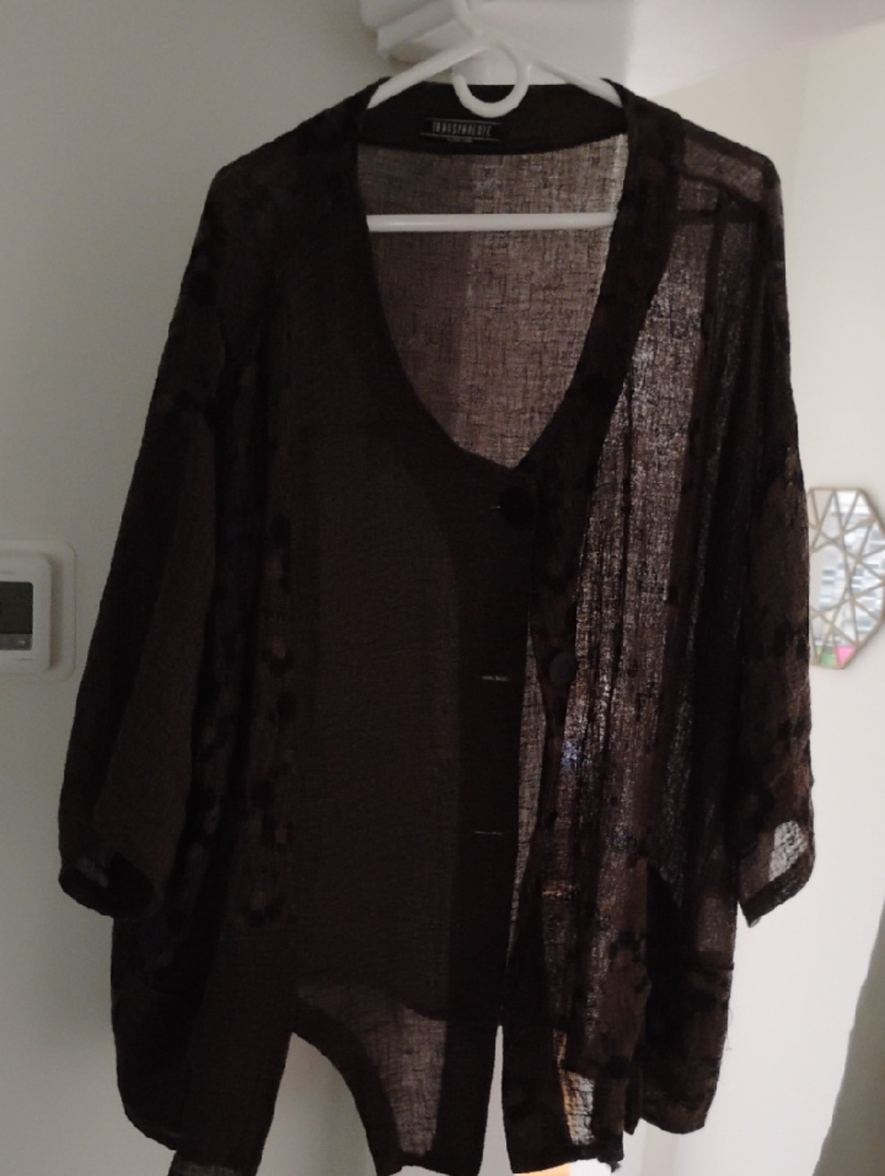 Black Label Transparente Sheer Brown Top